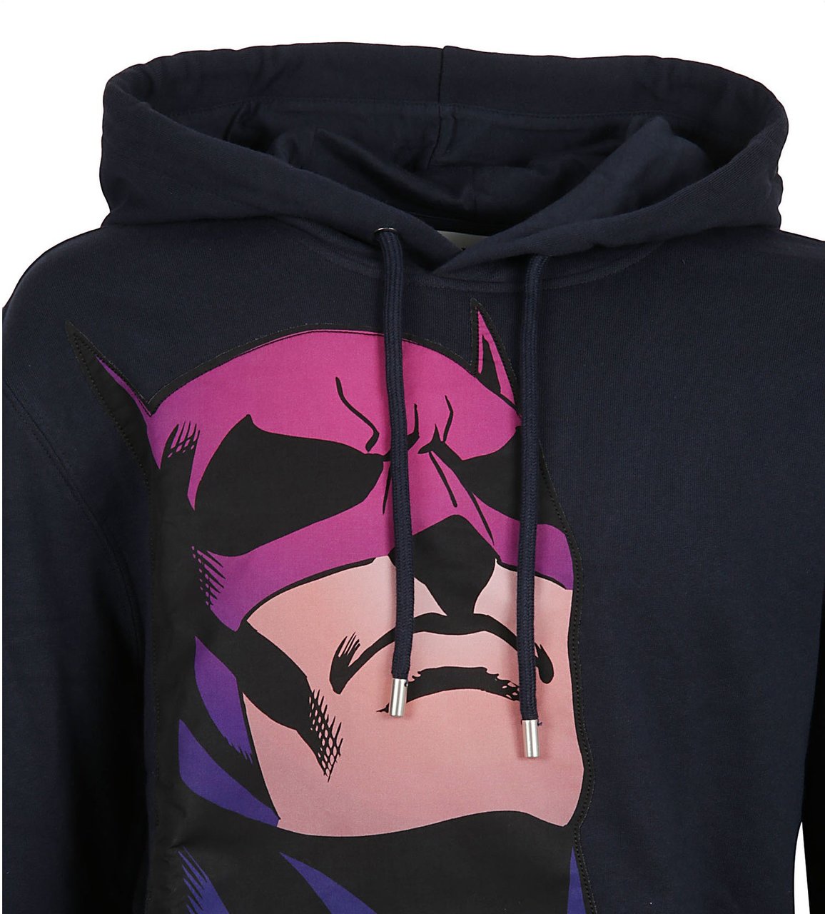 Lanvin Printed Hooded Sweatshirt Blauw