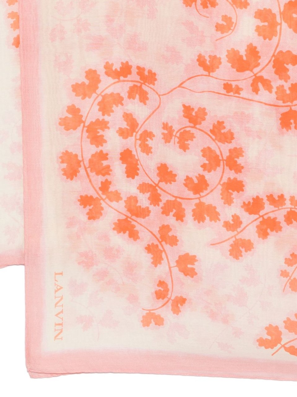 Lanvin Square Scarf in Pink Cotton-Silk Blend Neutraal