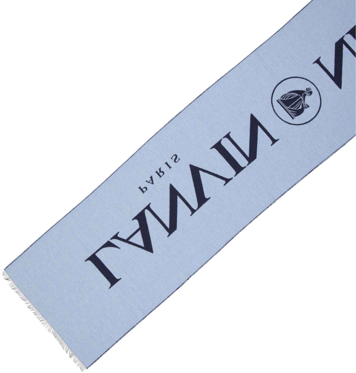 Lanvin Lanvin Wool And Silk Logo Scarf Blauw