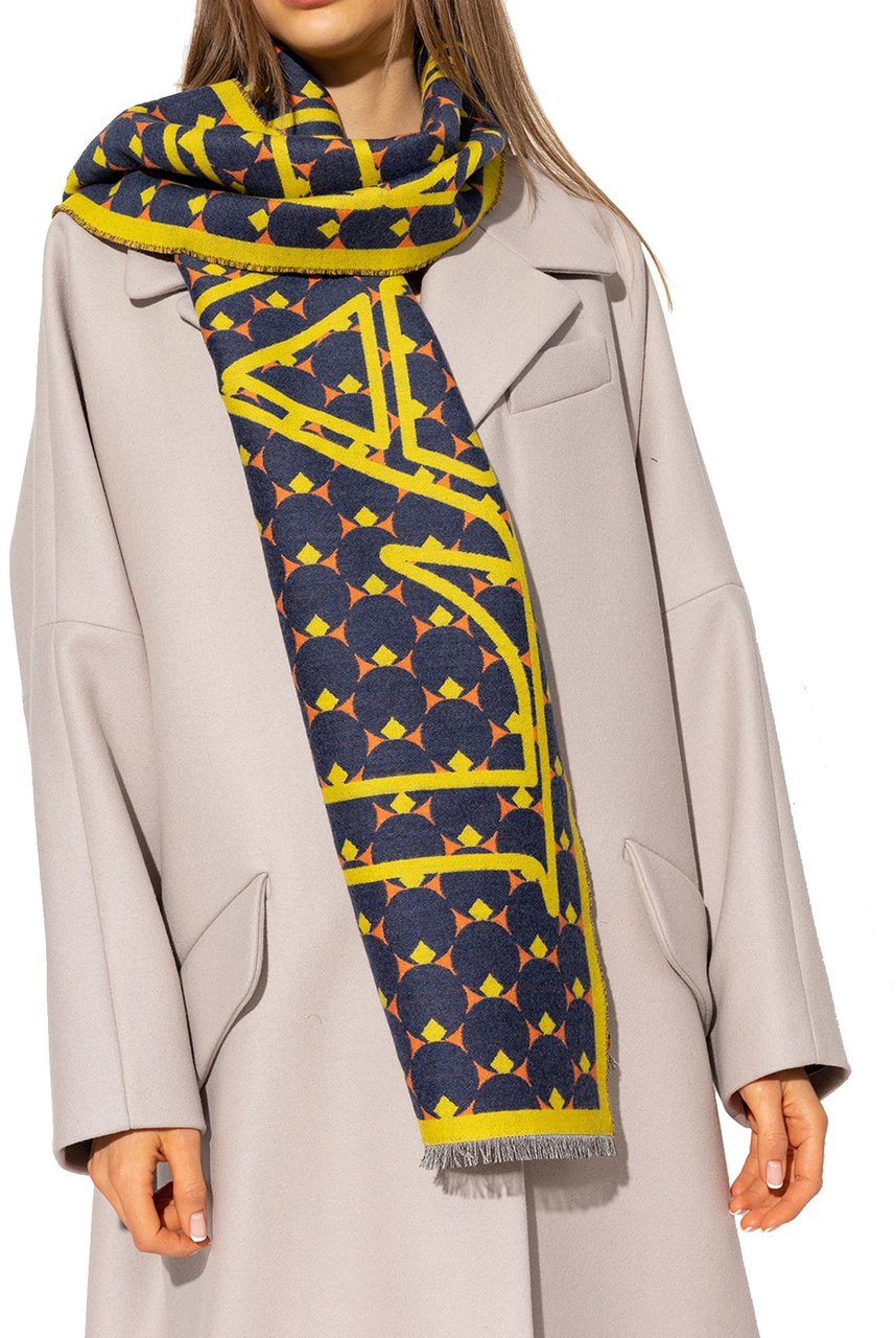 Lanvin Lanvin Wool And Silk Scarf Blauw