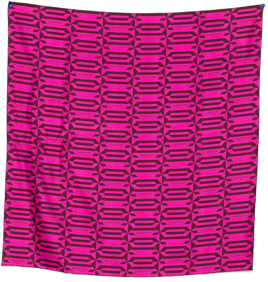 Lanvin Silk Scarf with Geometric Pattern Roze