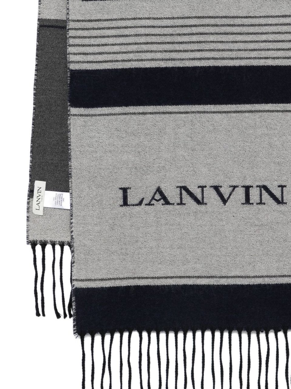 Lanvin Two-Tone Rectangular Silk Zwart