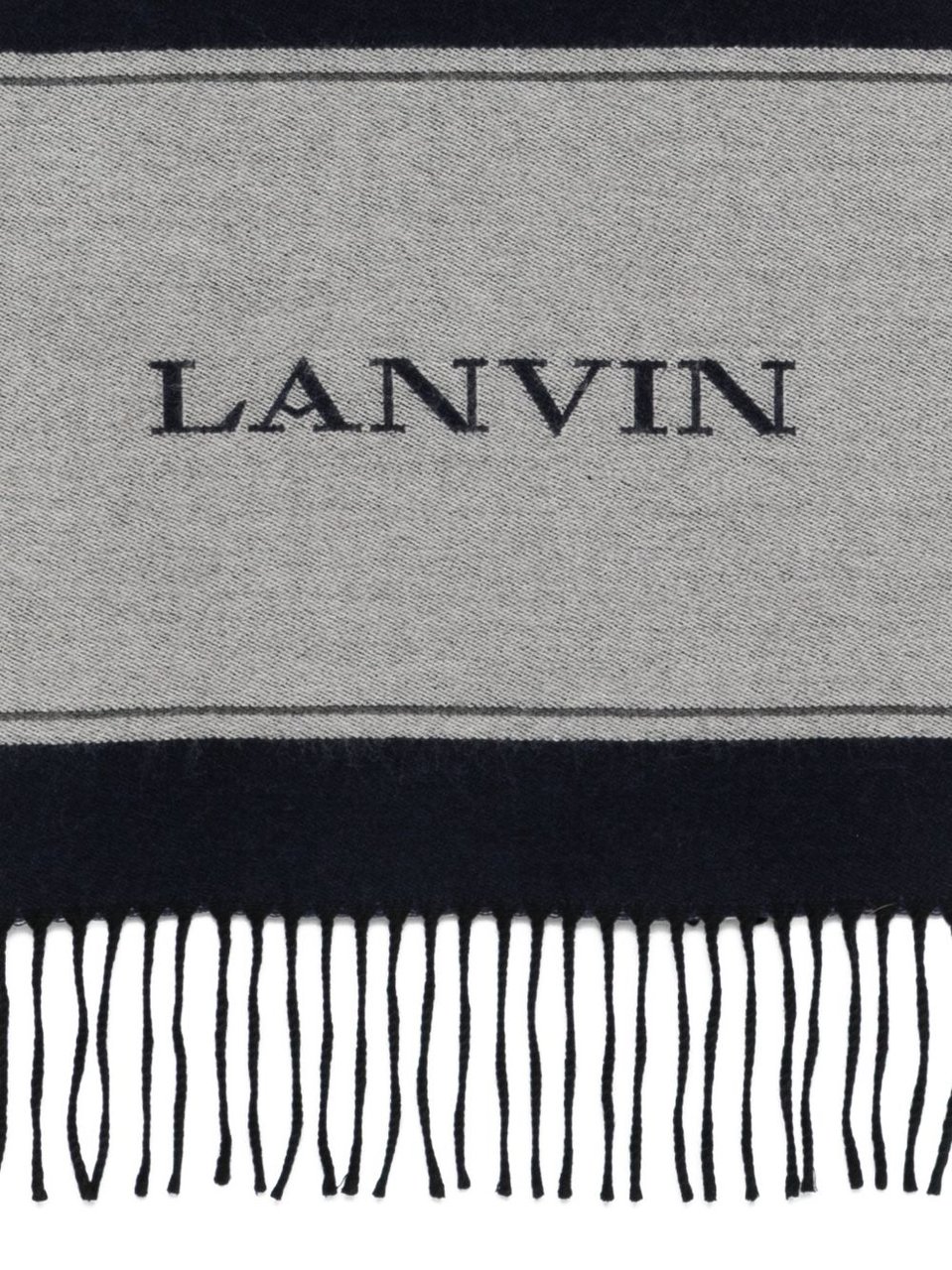 Lanvin Two-Tone Rectangular Silk Zwart