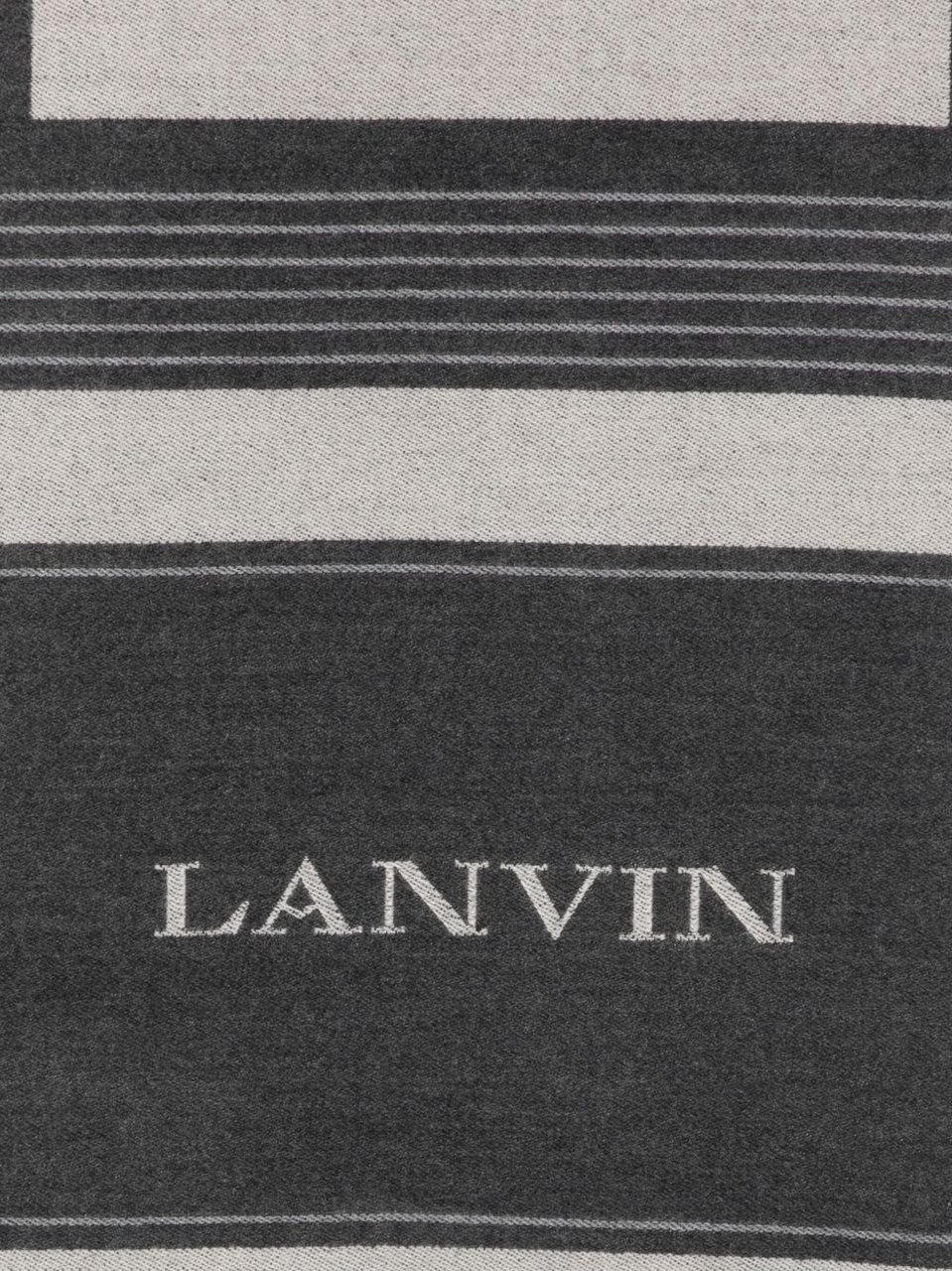 Lanvin Two-Tone Grey Silk and Nylon Scarf Wit