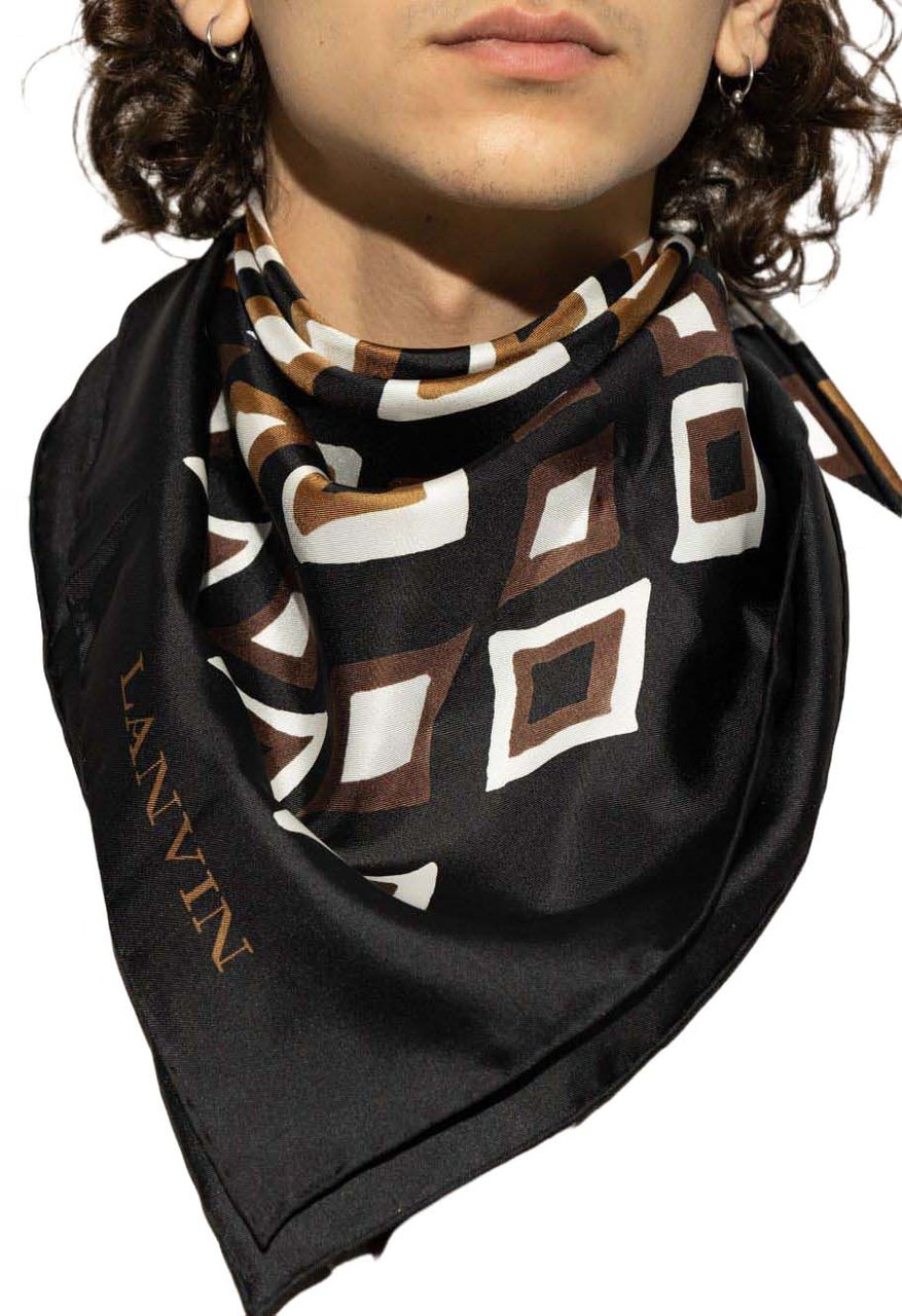 Lanvin Square Silk Scarf Zwart