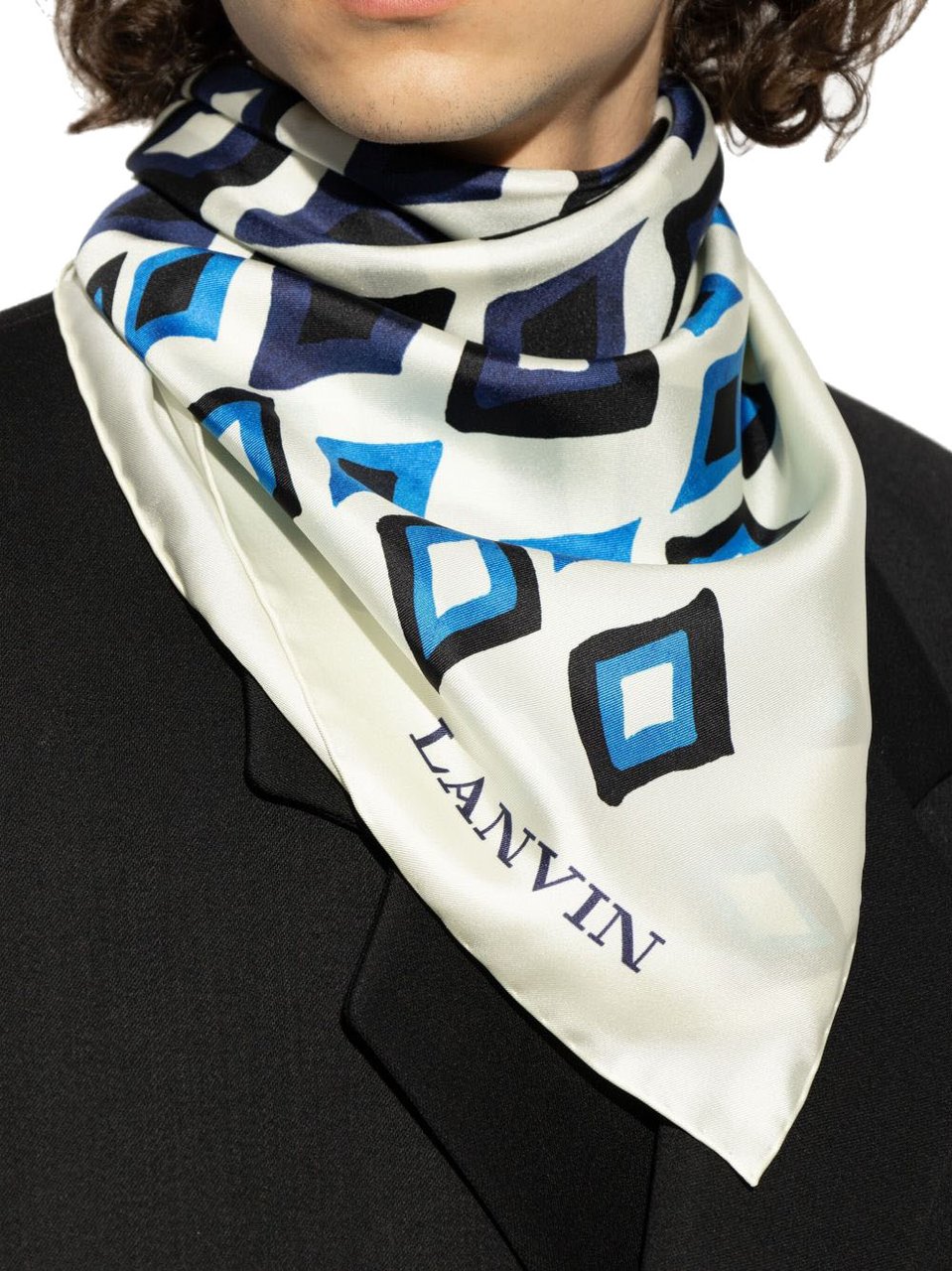 Lanvin Scarfs Blue White Blauw