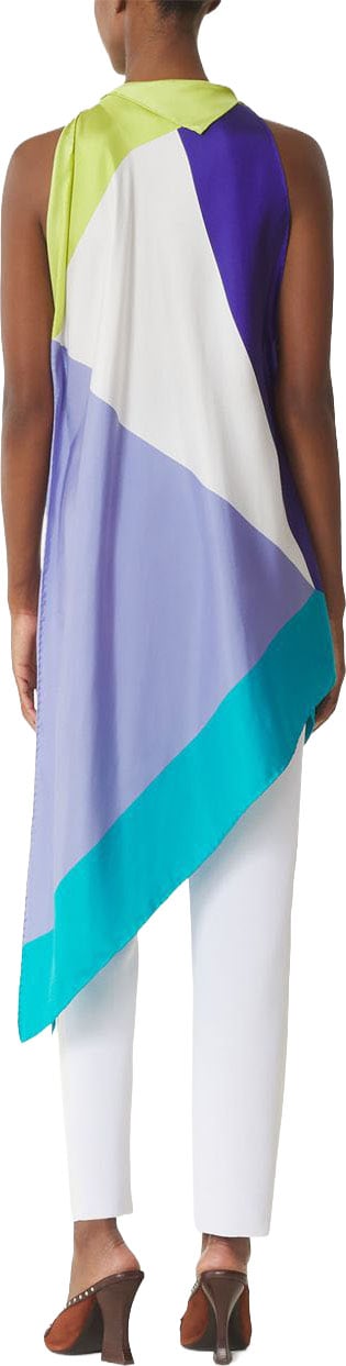 Lanvin Color-Block Top with Dynamic Hemline Blauw