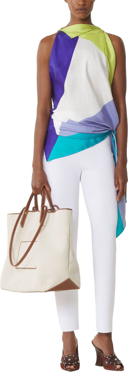 Lanvin Color-Block Top with Dynamic Hemline Blauw
