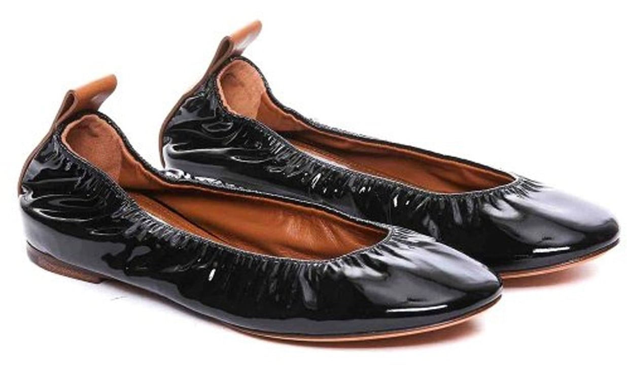 Lanvin Lanvin Leather Ballerina Flats Zwart