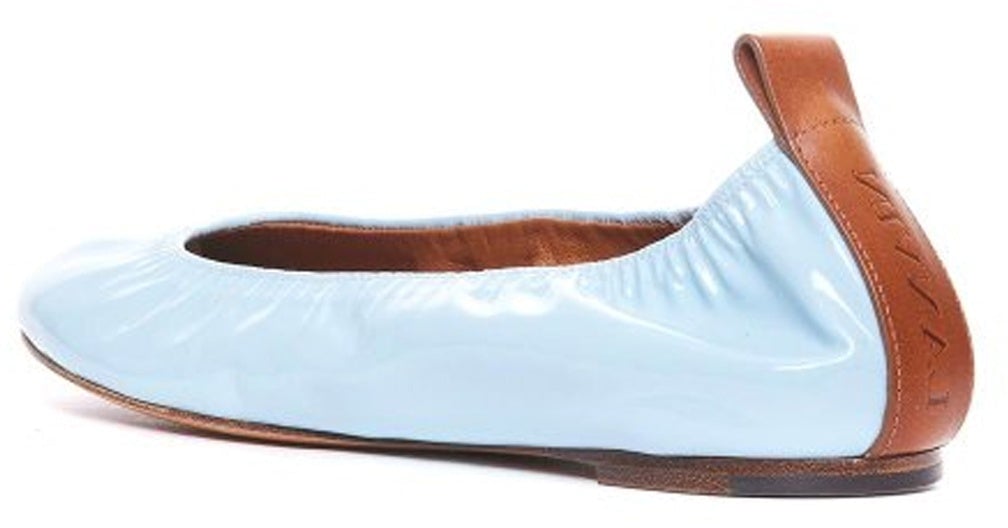 Lanvin Lanvin Leather Ballerina Flats Blauw