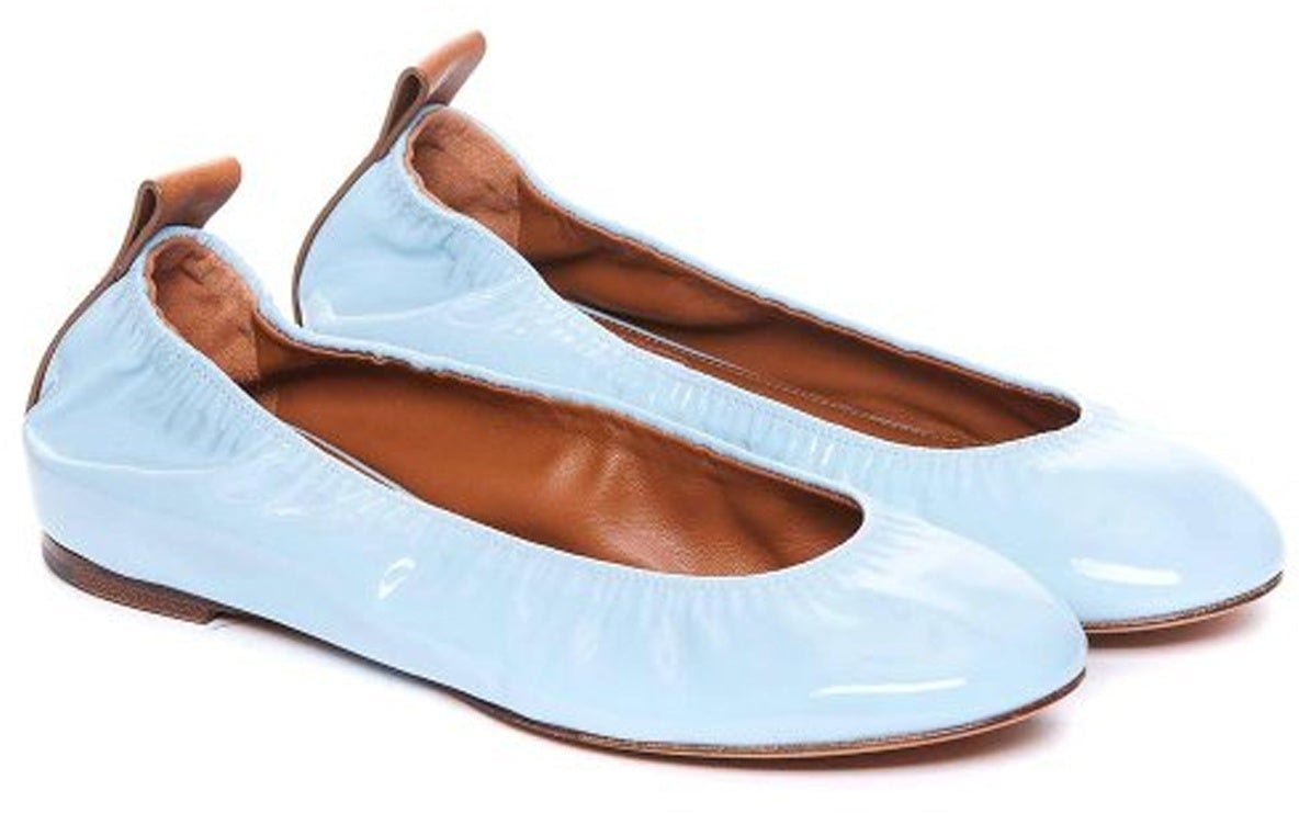 Lanvin Lanvin Leather Ballerina Flats Blauw