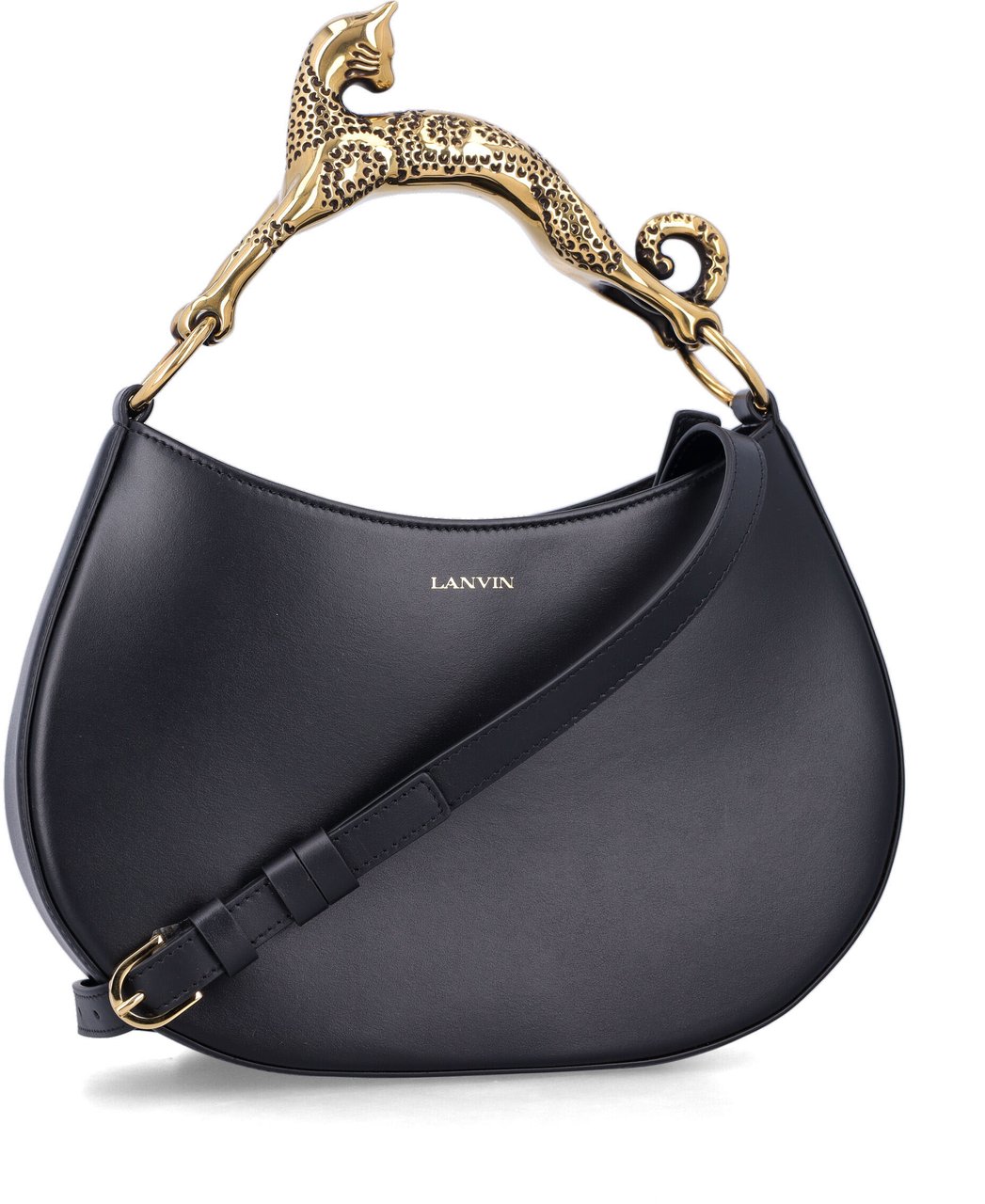 Lanvin Hobo Cat Handle Nero Zwart