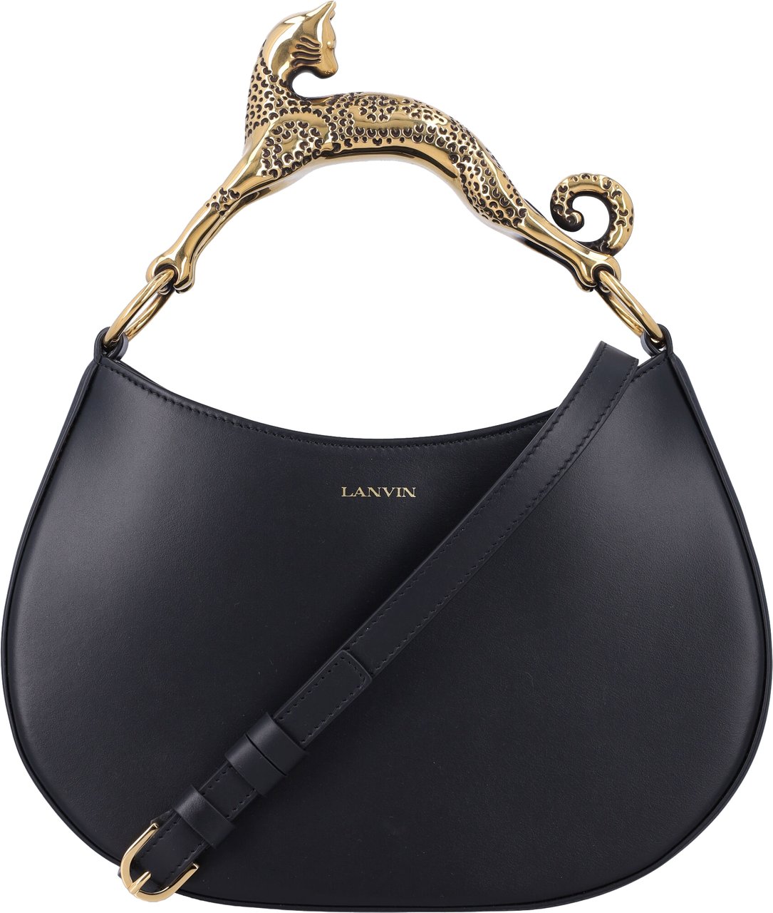Lanvin Hobo Cat Handle Nero Zwart