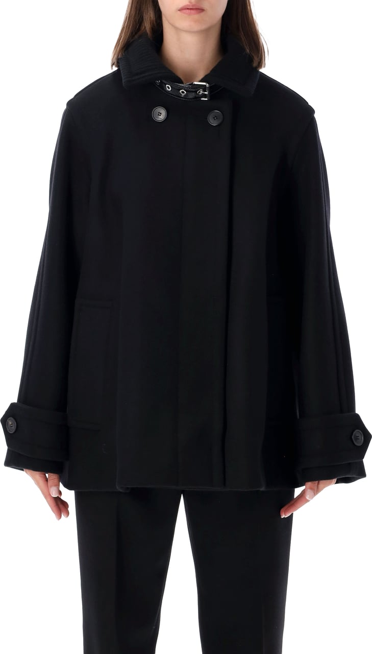 Lanvin High Neck Short Coat Nero Zwart