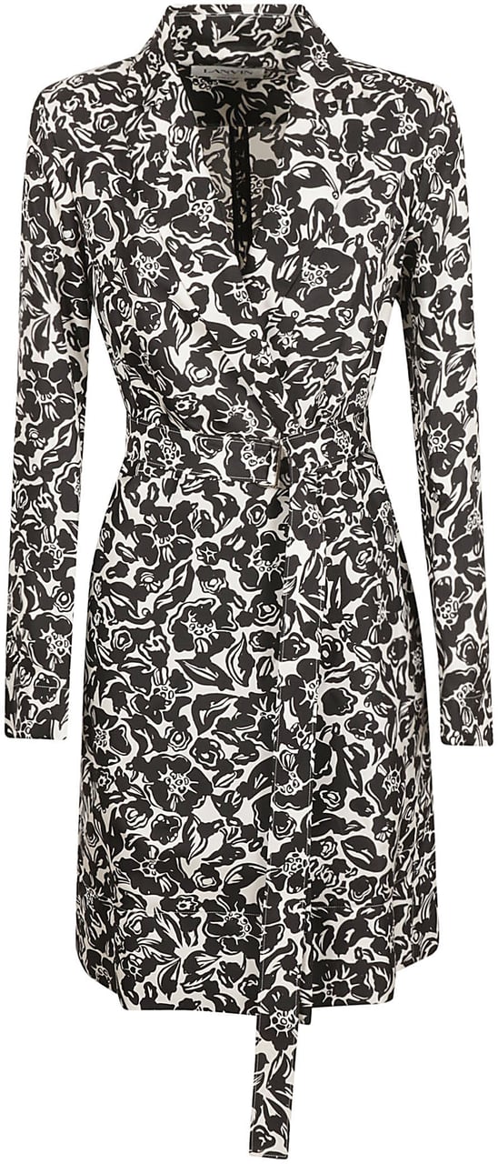 Lanvin Silk-Blend Black Dress with Flowing Silhouette Grijs