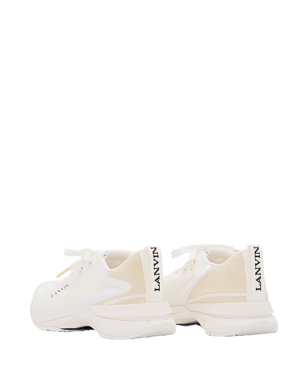 Lanvin Lace-Up Runner Sneakers Crafted from Textile and Leather Wit