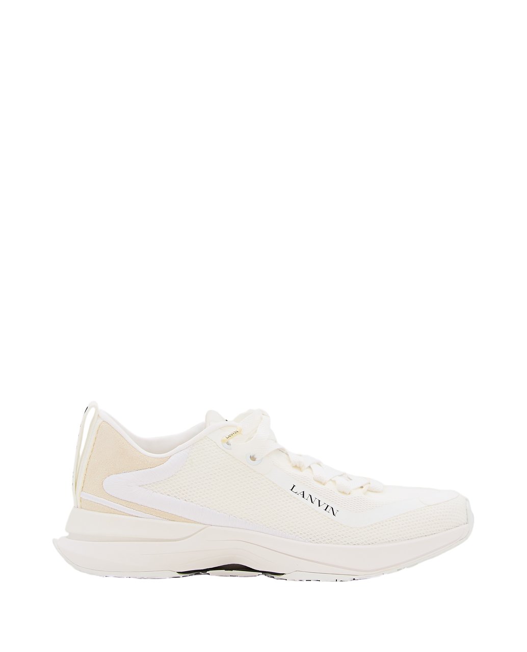 Lanvin Lace-Up Runner Sneakers Crafted from Textile and Leather Wit
