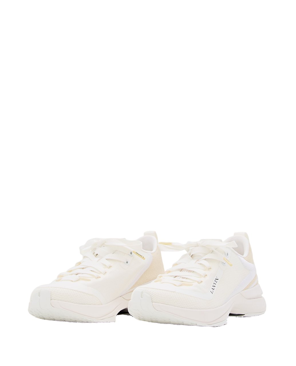 Lanvin Lace-Up Runner Sneakers Crafted from Textile and Leather Wit