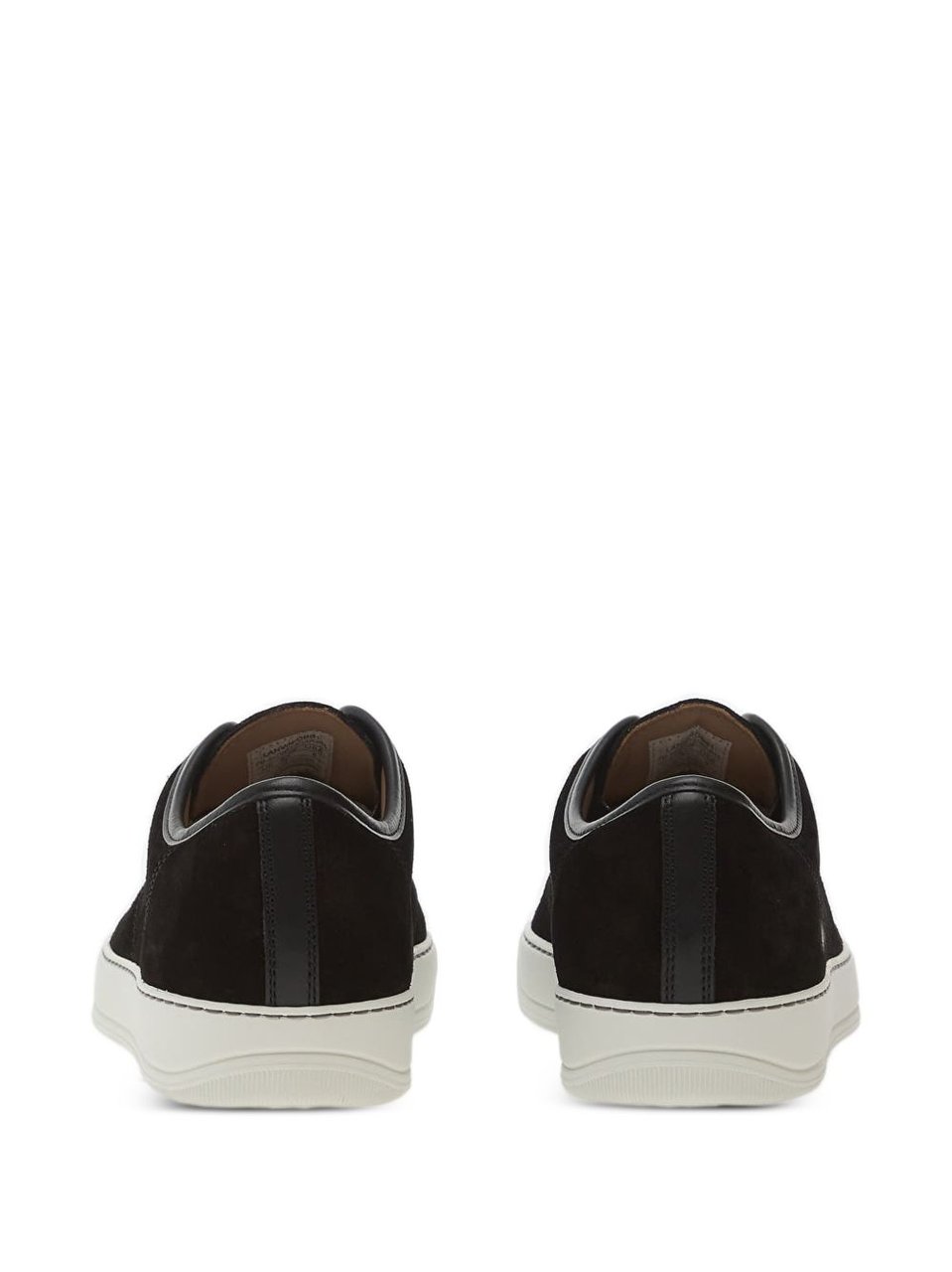 Lanvin Low-Top Black Suede Sneakers with Smooth Leather Toe Cap Zwart