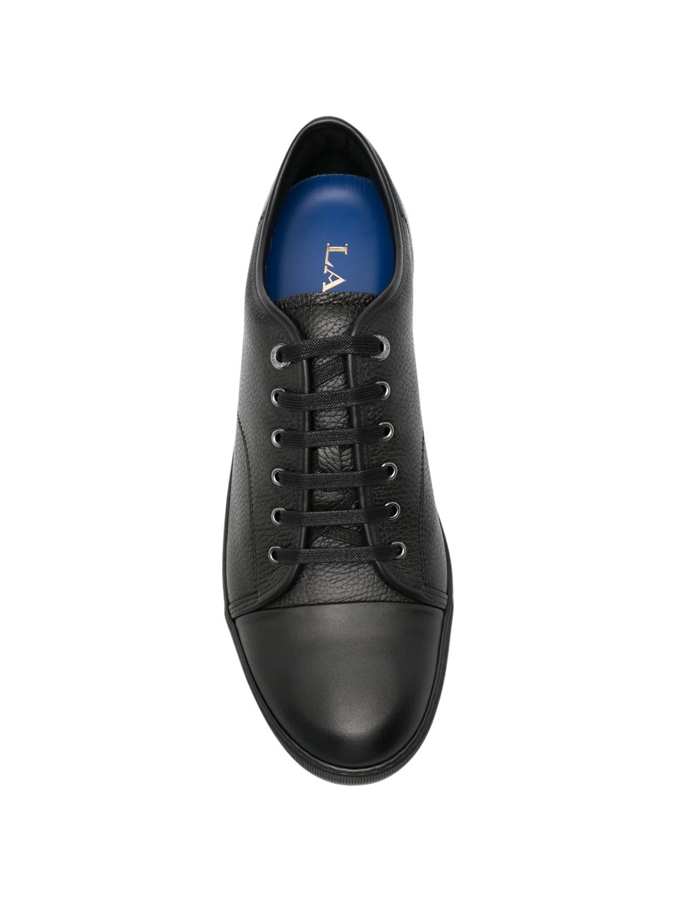 Lanvin Dbb1 Sneakers Textured Calf Leather Sneakers Zwart