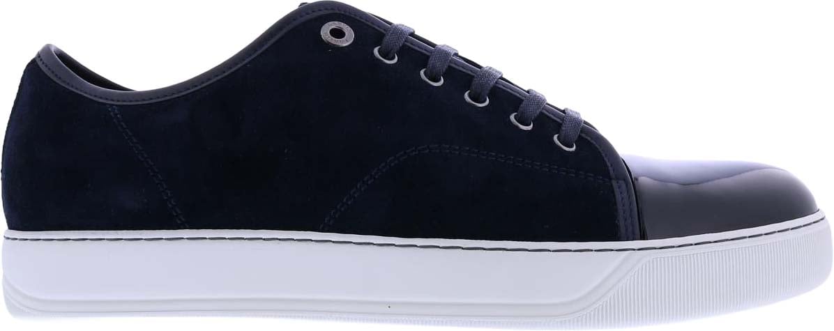 Lanvin Heren Basket Basse Veau Velours Blauw