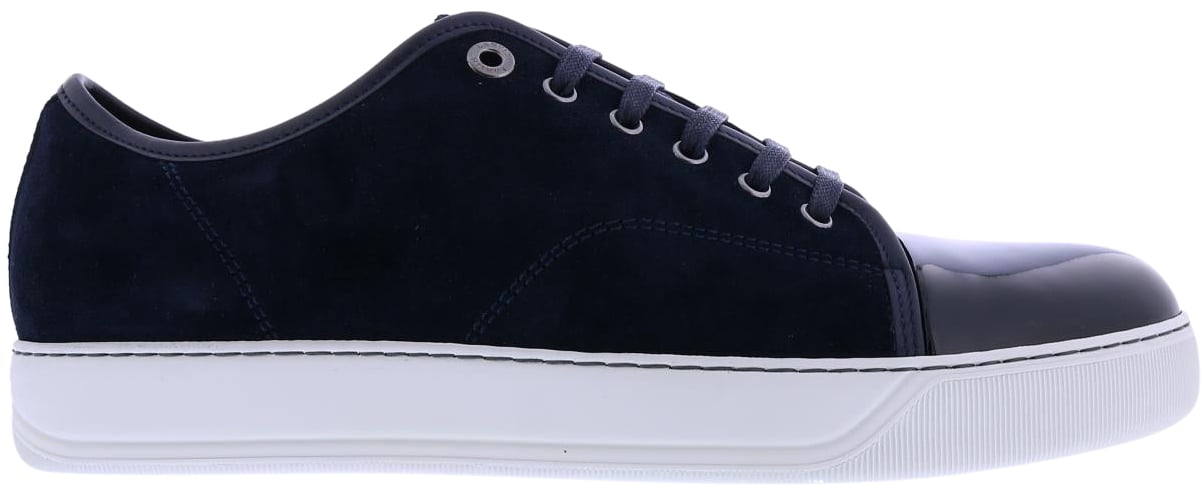 Lanvin Heren Basket Basse Veau Velours Blauw