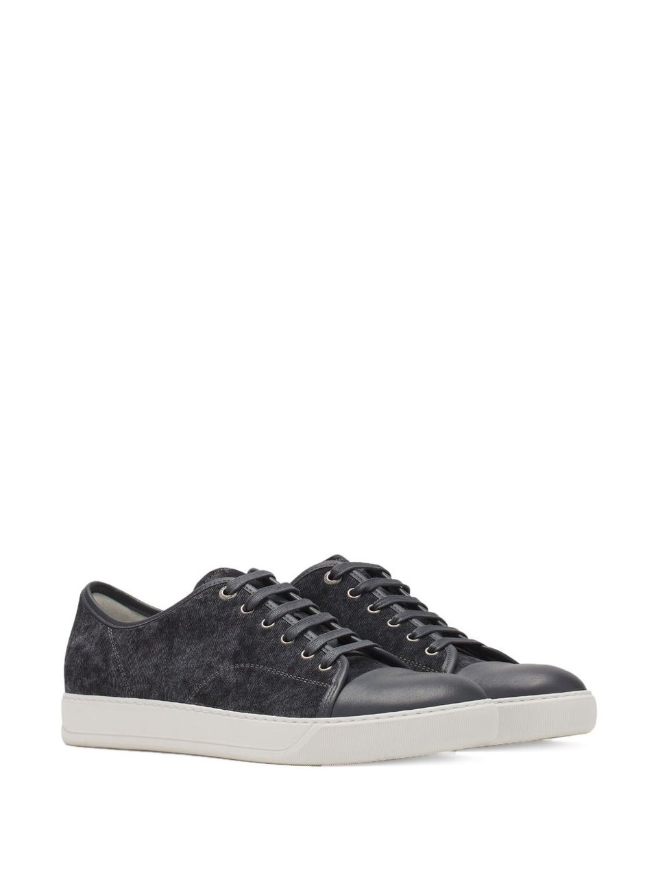 Lanvin Low-Top Sneakers With Textured Fabric Zwart