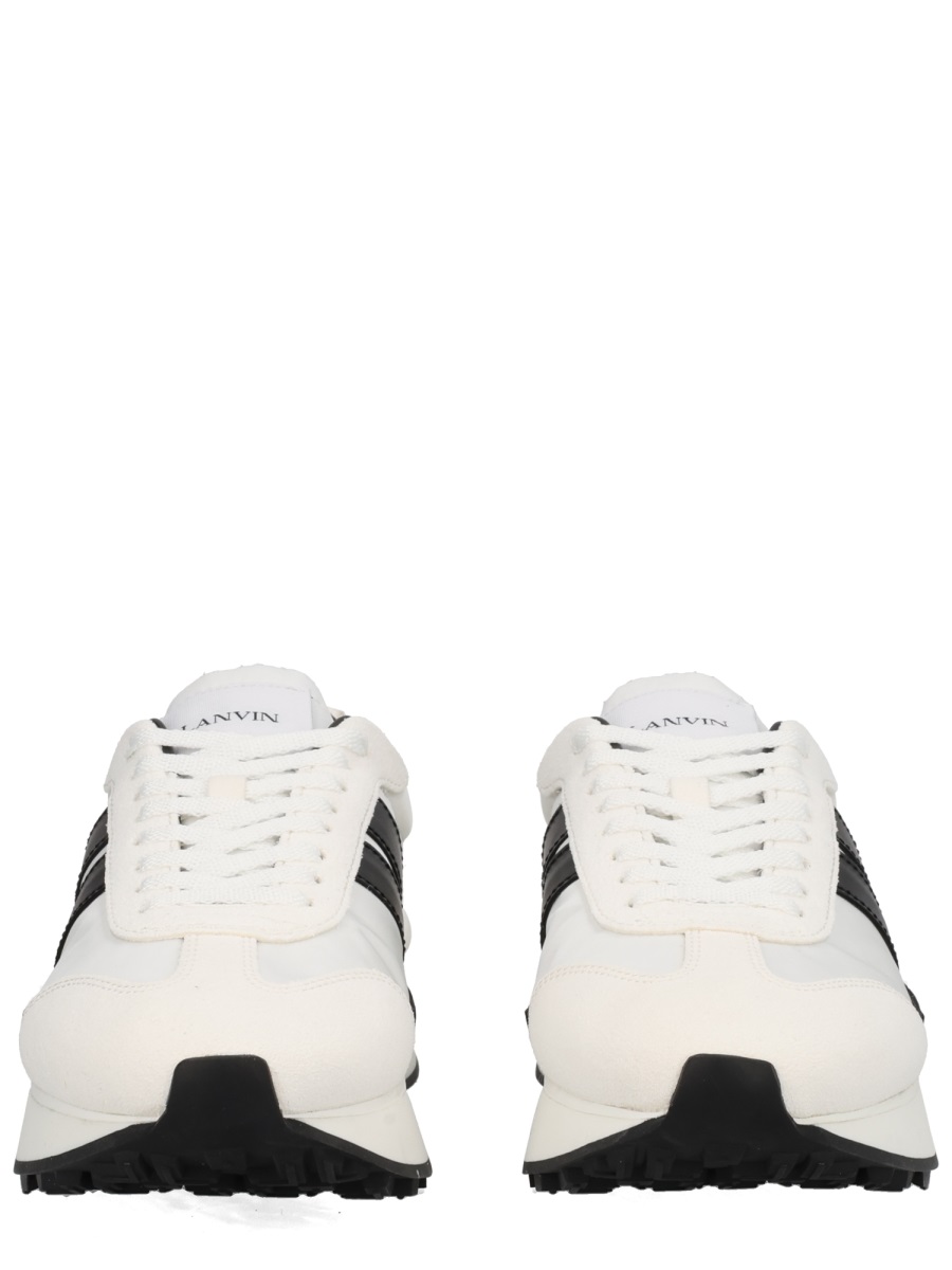 Lanvin White Leather Bumpr Geometric Sneakers Neutraal
