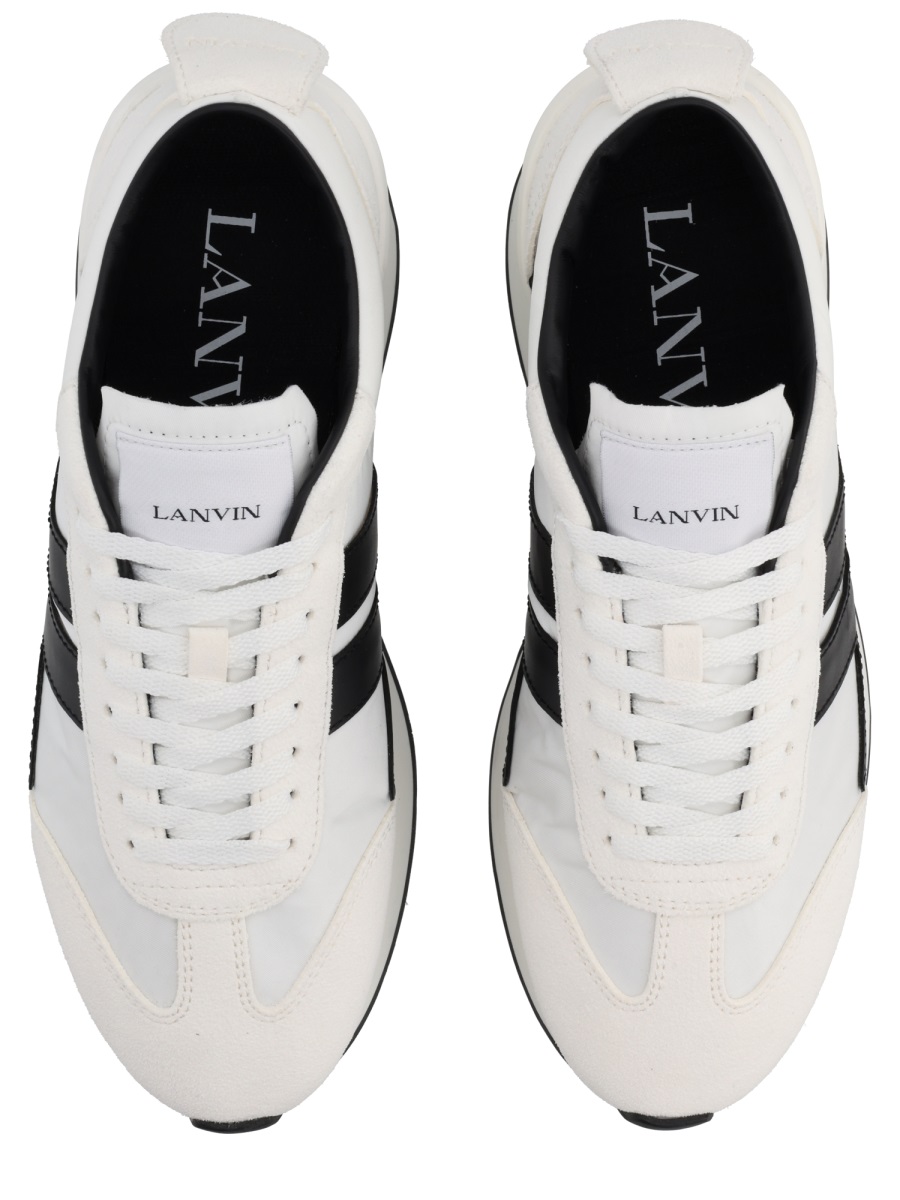 Lanvin White Leather Bumpr Geometric Sneakers Neutraal