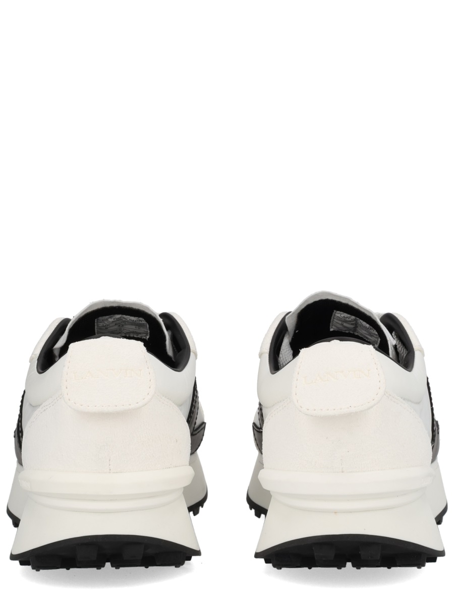 Lanvin White Leather Bumpr Geometric Sneakers Neutraal