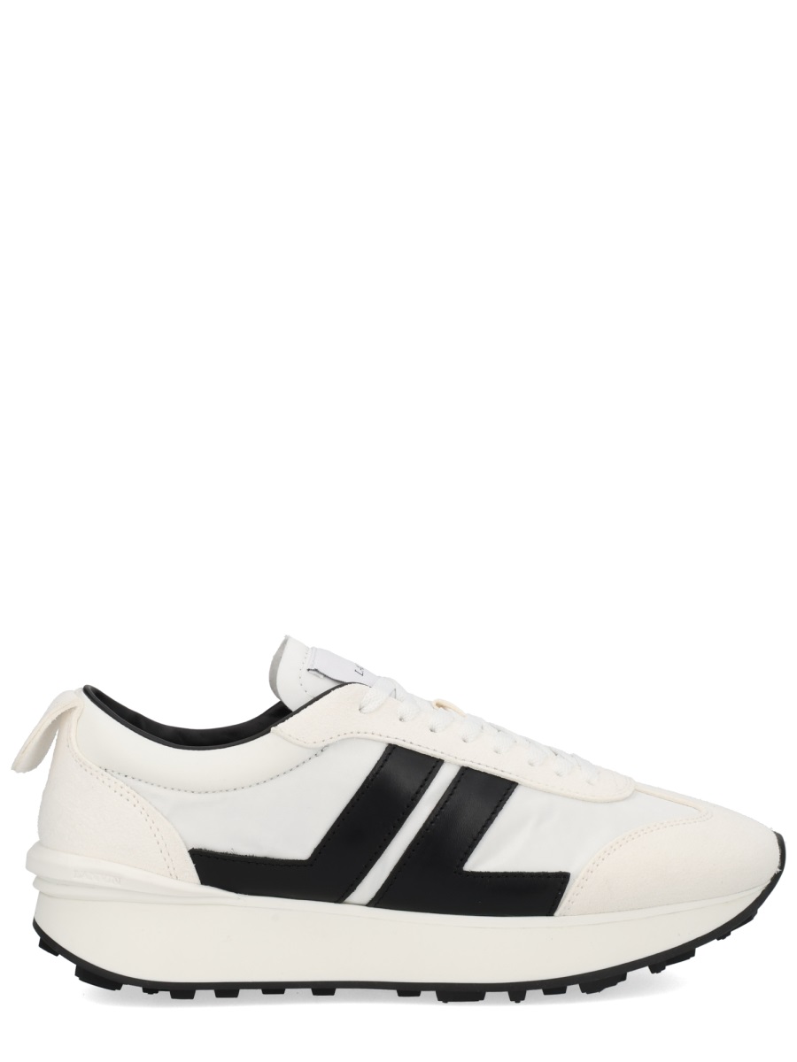Lanvin White Leather Bumpr Geometric Sneakers Neutraal