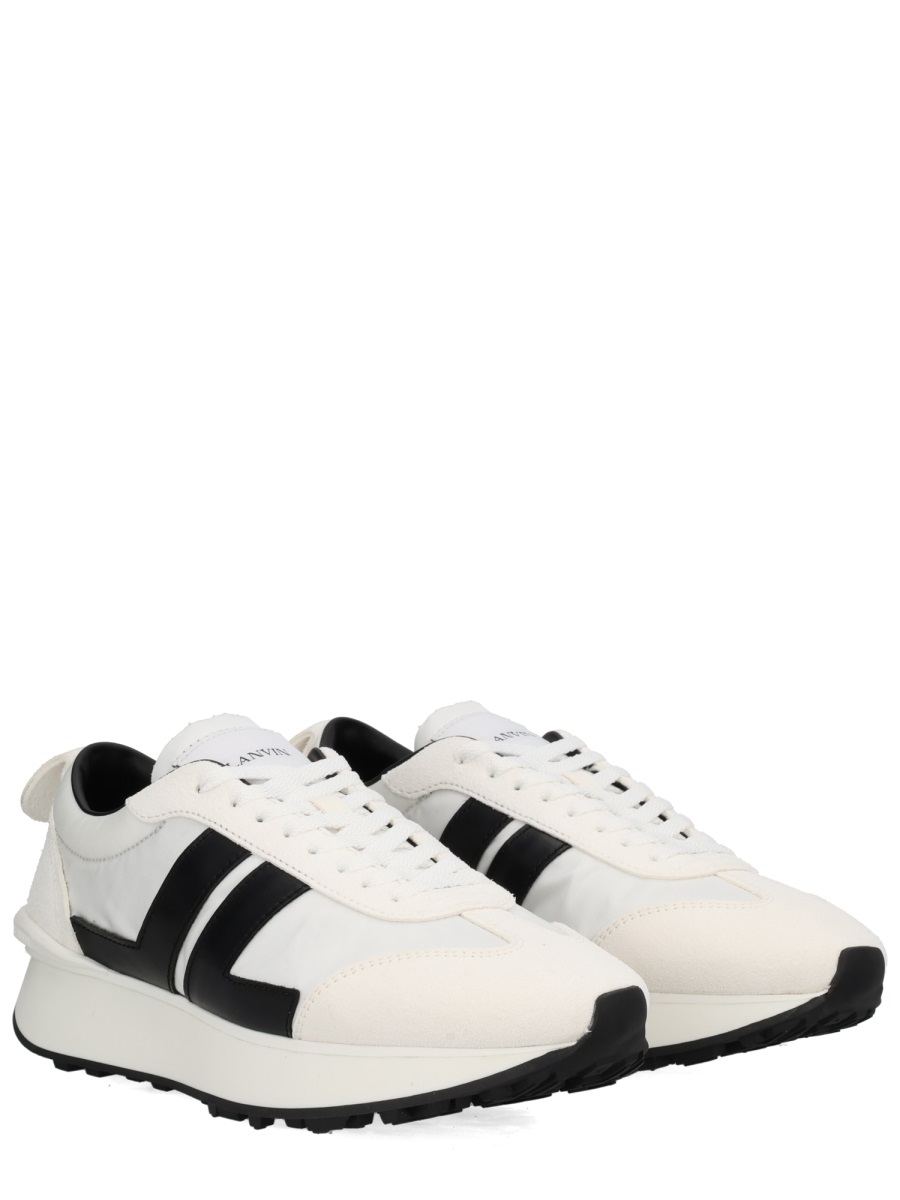 Lanvin White Leather Bumpr Geometric Sneakers Neutraal