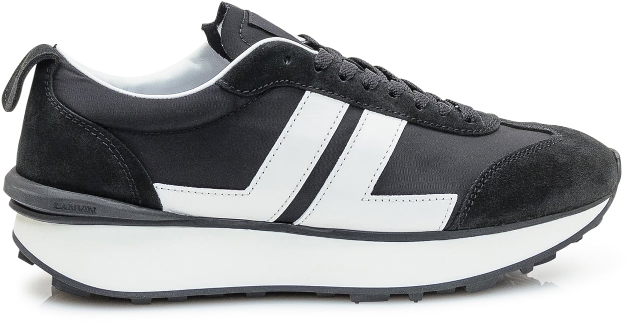 Lanvin Sneakers Lanvin Bumper in Nylon e Camoscio Zwart