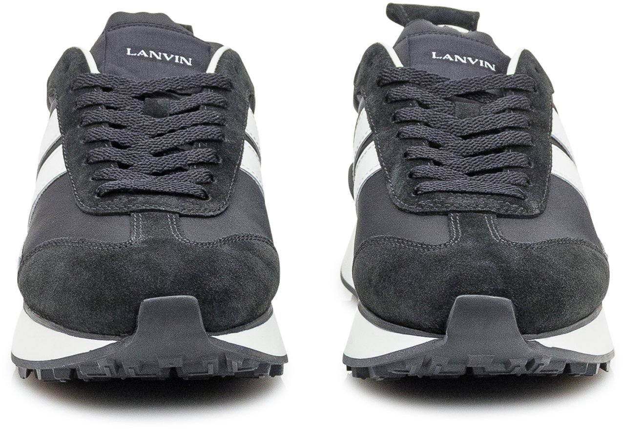 Lanvin Sneakers Lanvin Bumper in Nylon e Camoscio Zwart