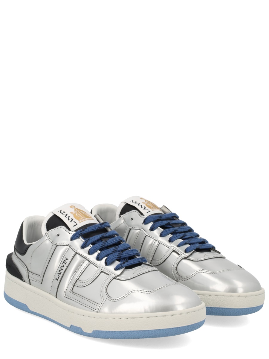 Lanvin Silver Clay Reflective Low-Top Sneakers Wit