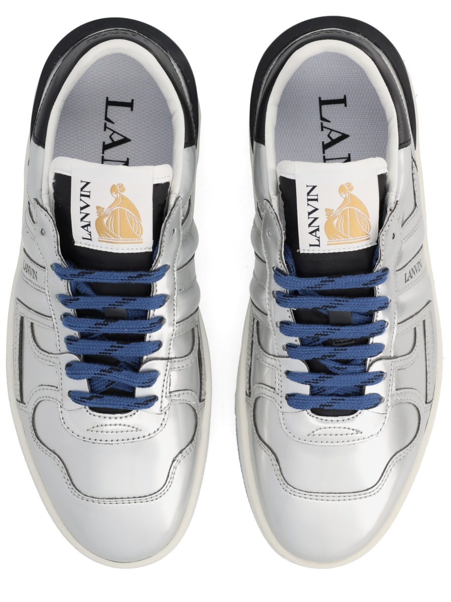 Lanvin Silver Clay Reflective Low-Top Sneakers Wit