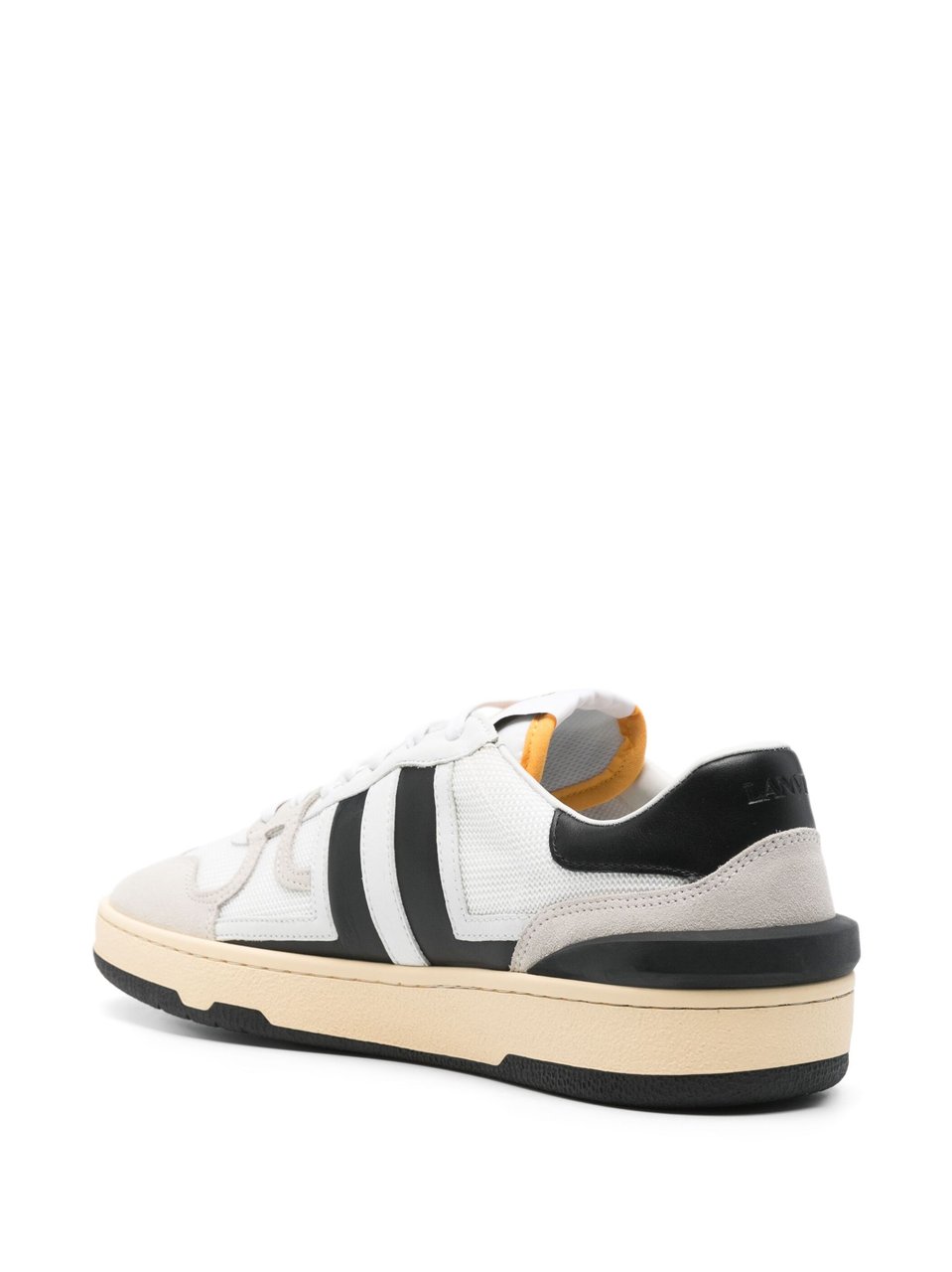 Lanvin White Clay Sneakers White Black Panels Wit