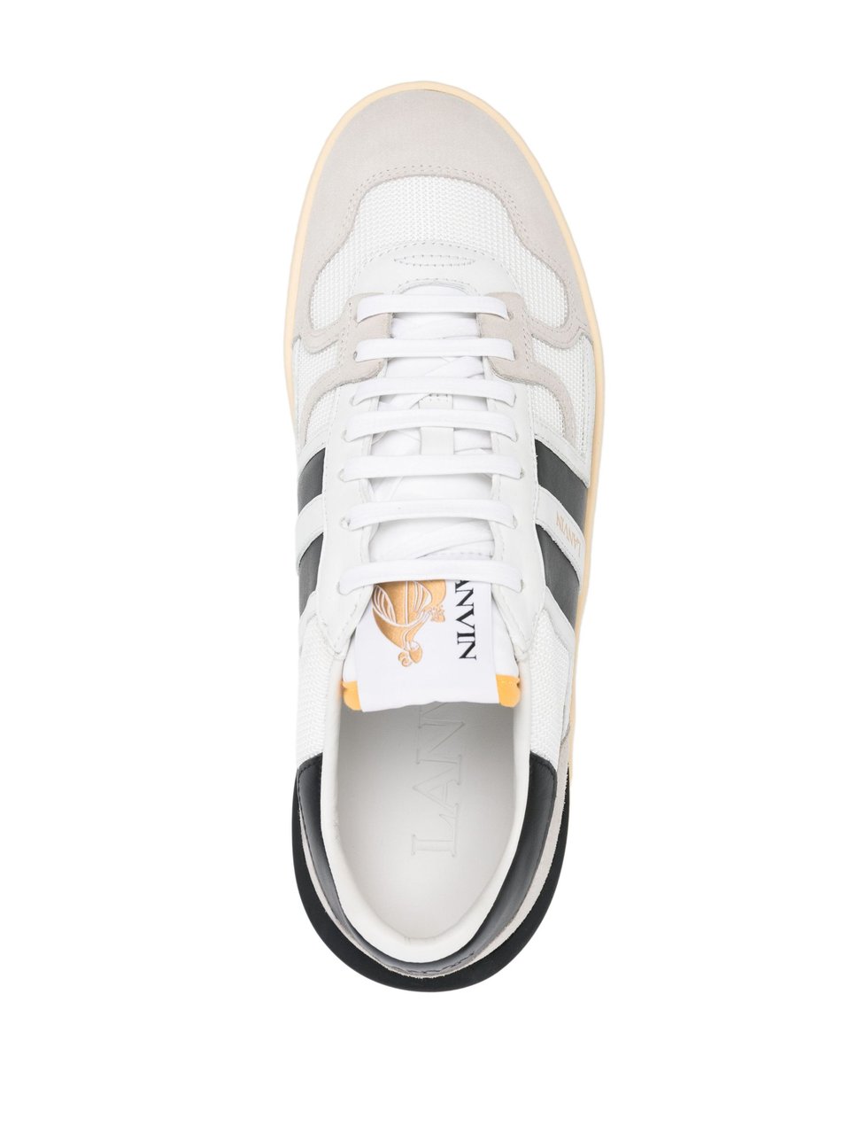 Lanvin White Clay Sneakers White Black Panels Wit
