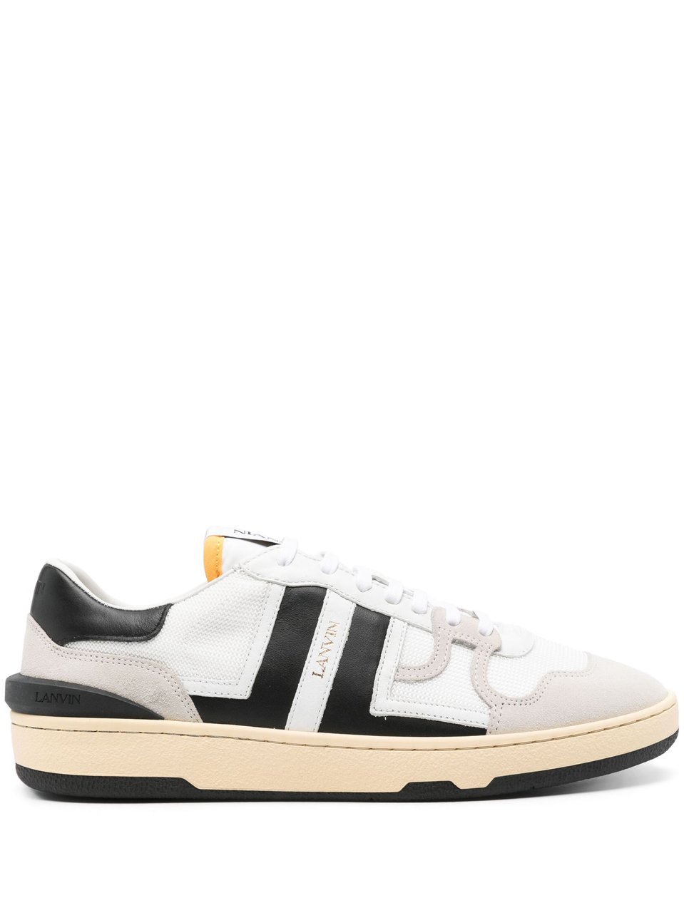 Lanvin White Clay Sneakers White Black Panels Wit