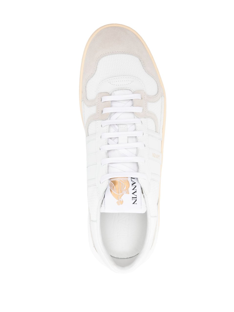 Lanvin White Clay Sneakers Textured Panel Sneakers Wit