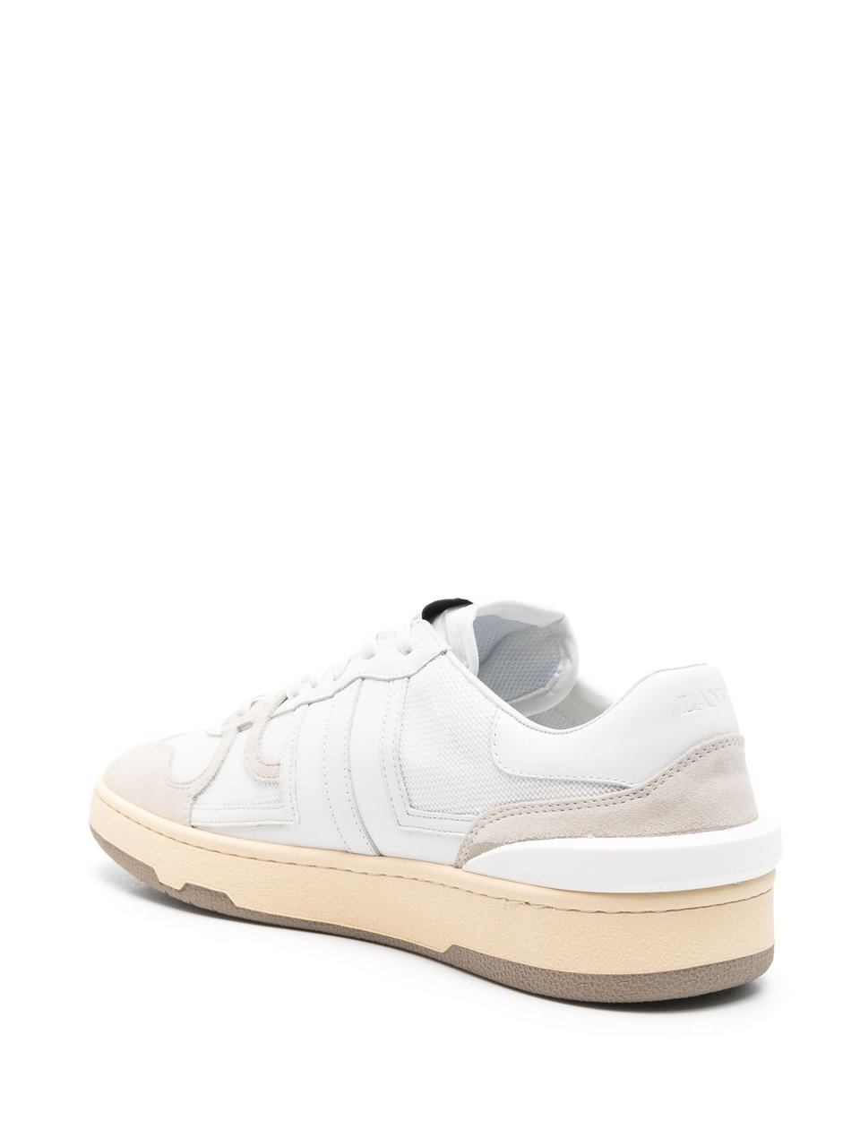 Lanvin White Clay Sneakers Textured Panel Sneakers Wit