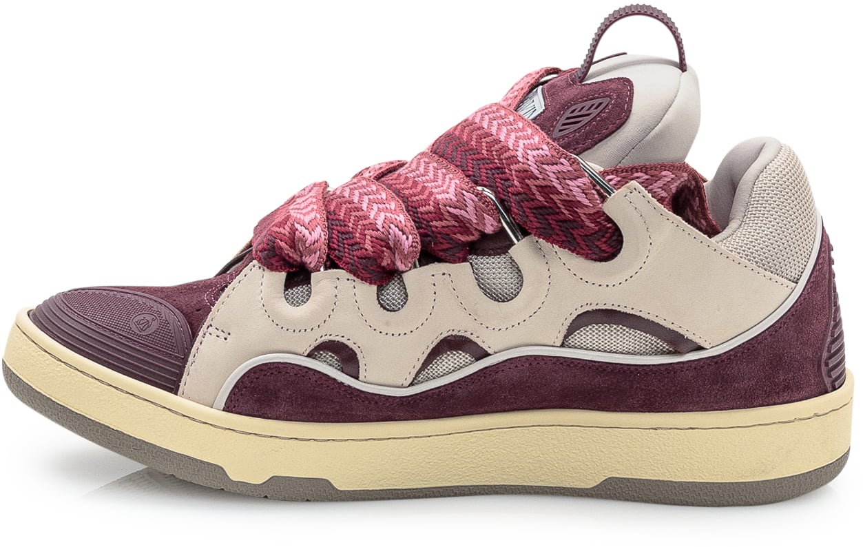 Lanvin Lanvin Sneaker Beige e Bordeaux con Maxi Lacci Rood