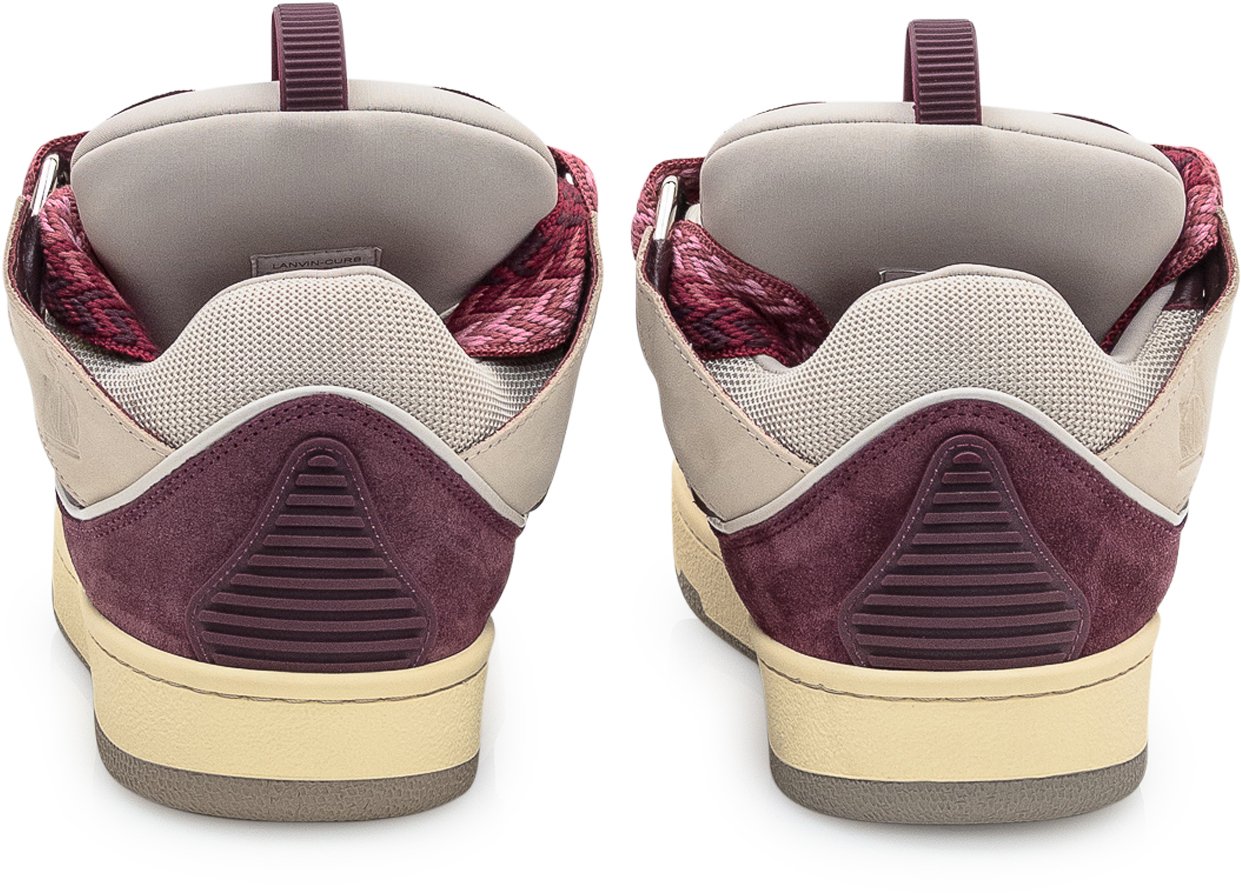 Lanvin Lanvin Sneaker Beige e Bordeaux con Maxi Lacci Rood
