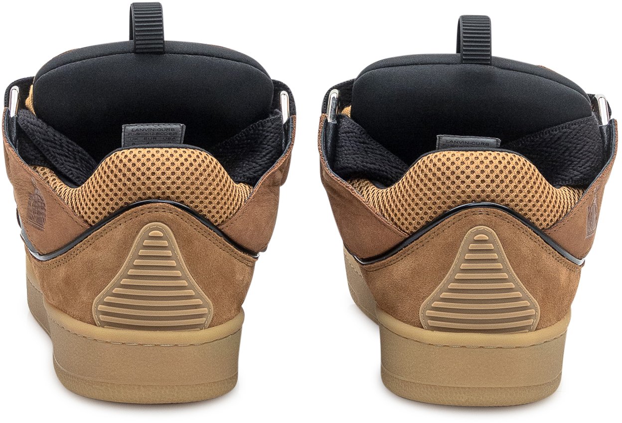 Lanvin Lanvin Sneakers Curb in Pelle e Mesh Marroni Bruin