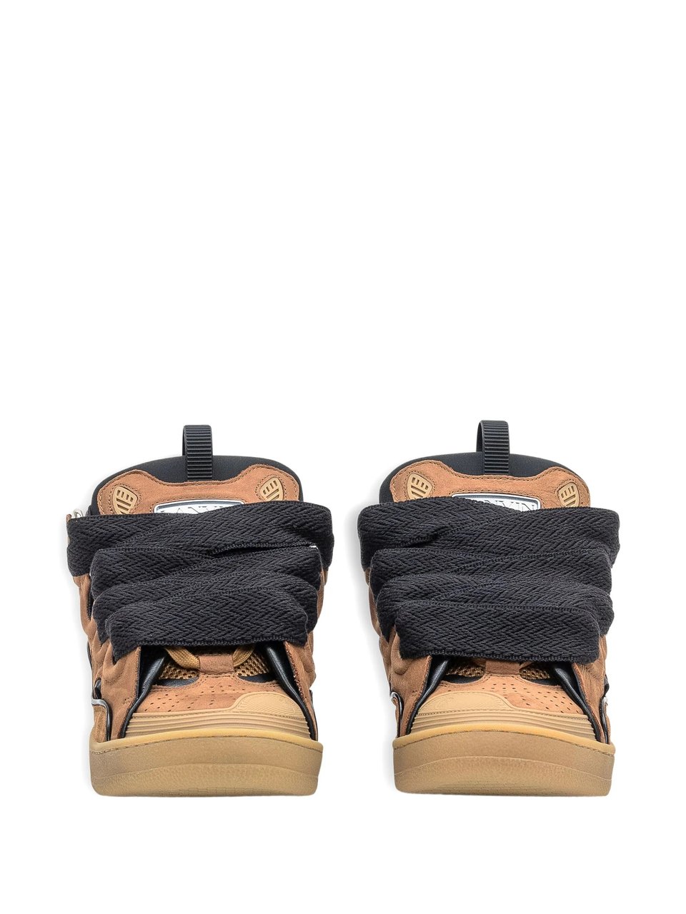 Lanvin Brown Curb Sneakers Calf Leather Sneakers Bruin