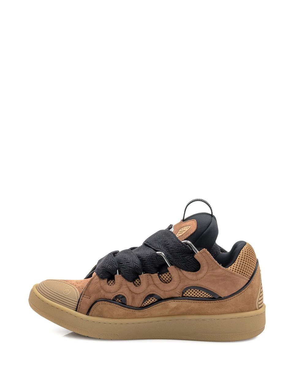 Lanvin Brown Curb Sneakers Calf Leather Sneakers Bruin
