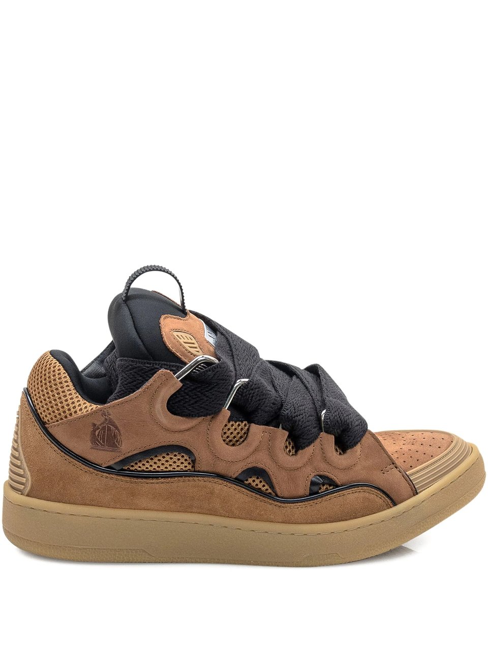 Lanvin Brown Curb Sneakers Calf Leather Sneakers Bruin