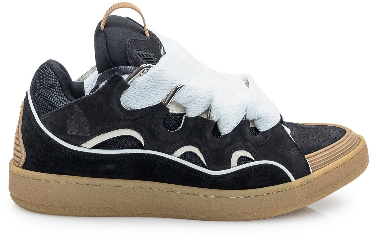 Lanvin Lanvin Sneakers Curb in Pelle e Mesh Nere Divers