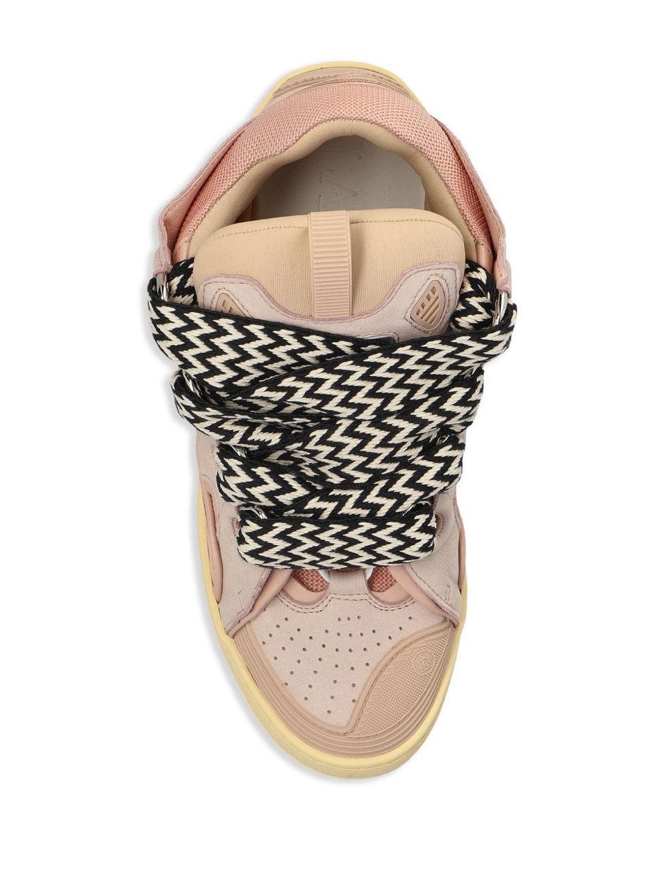 Lanvin Panelled Pink Sneakers with Bold Contrast Laces Neutraal