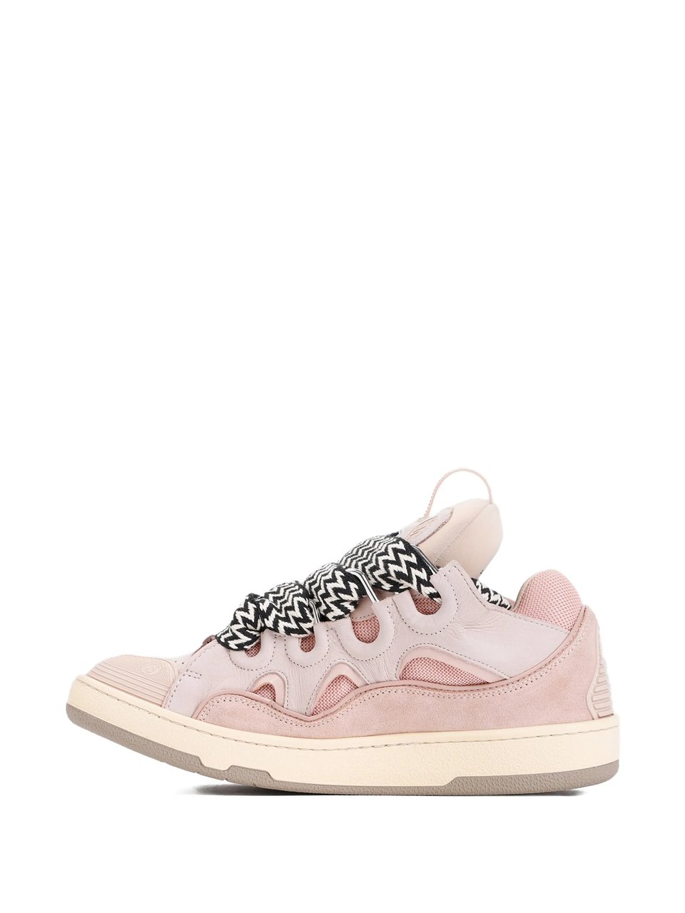 Lanvin White Curb Sneakers Calf Leather Sneakers Roze